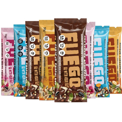 8 Mixed Flavours Superfood Fibre Bars - fuegobars