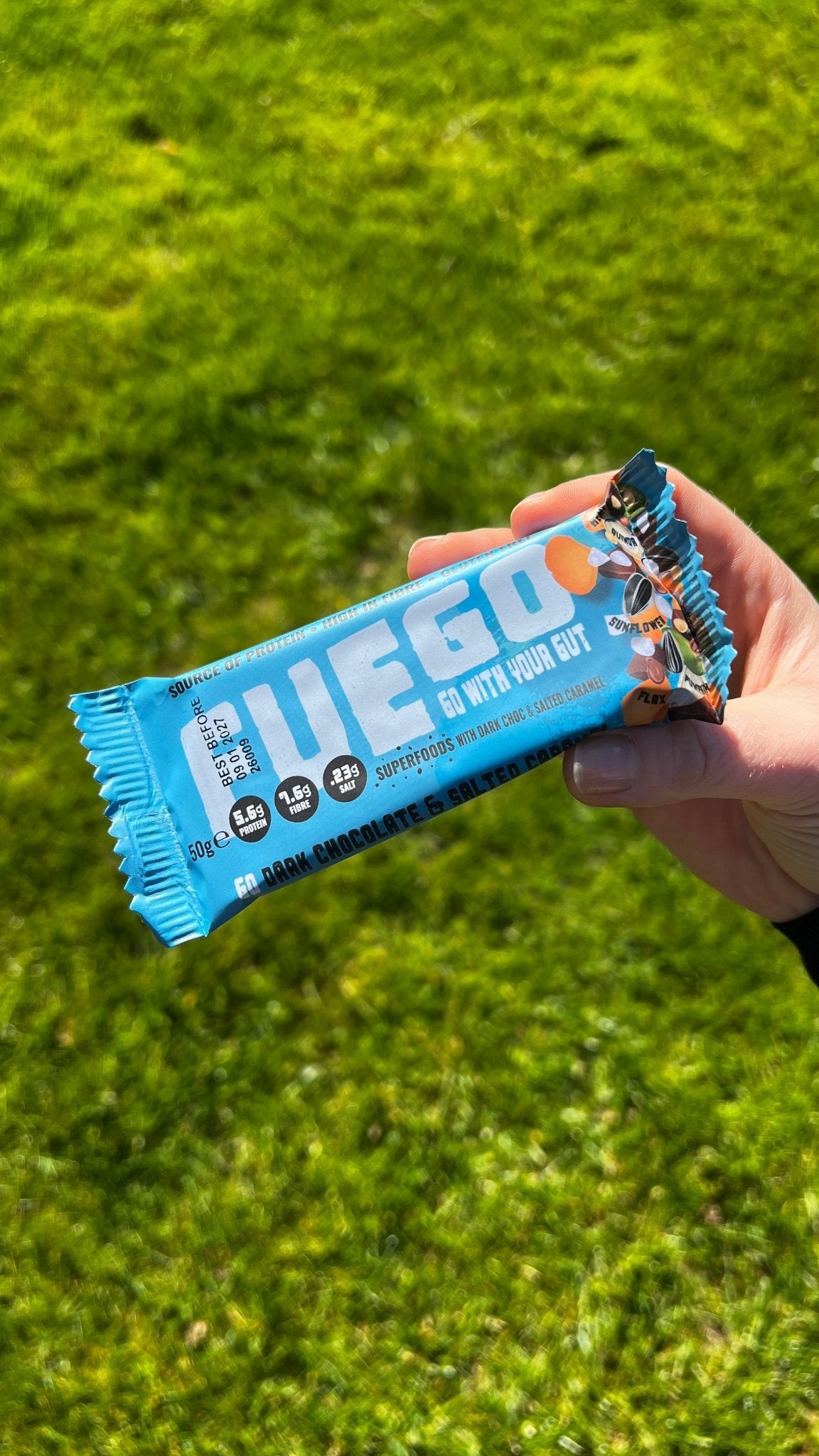 Dark Choc & Salted Caramel Gut Health Fibre Bar - FUEGO snacks