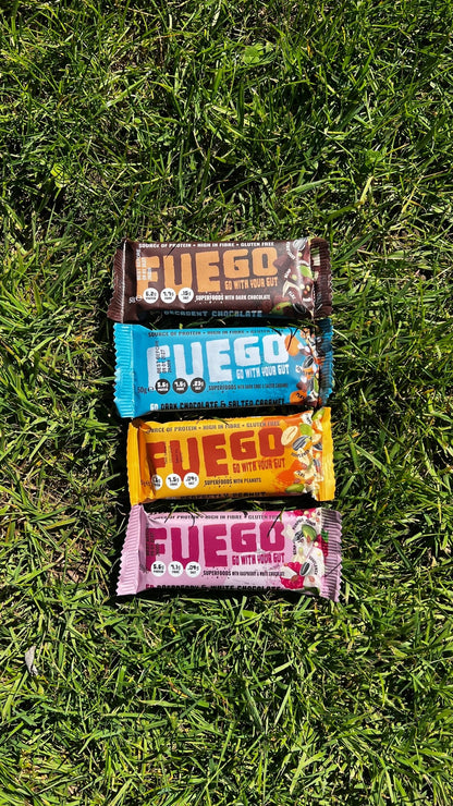 Dark Choc & Salted Caramel Gut Health Fibre Bar - FUEGO snacks