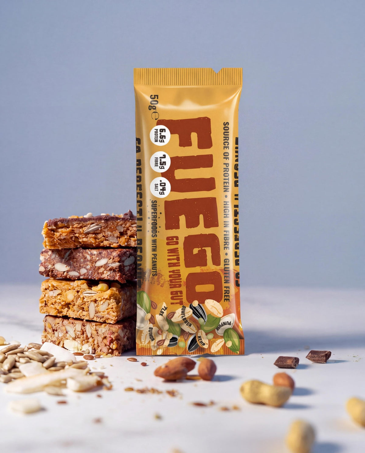 PERFECTLY PEANUT - GUT HEALTH FIBRE BAR - FUEGO snacks