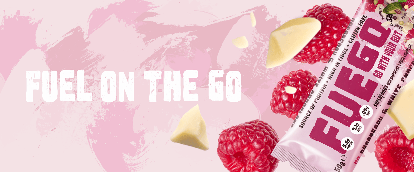Raspberry & White Choc Superfood Fibre Bar - fuegobars